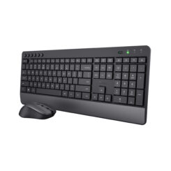 Trust Trezo Toetsenbord en Muis Set - Draadloze desktopset – Belgische AZERTY-indeling – Stille toetsen – Zwart