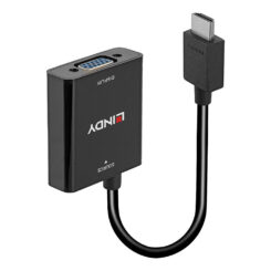 Lindy 38291 video kabel adapter 0,1 m HDMI Type A (Standaard) VGA (D-Sub) Zwart - Afbeelding 2