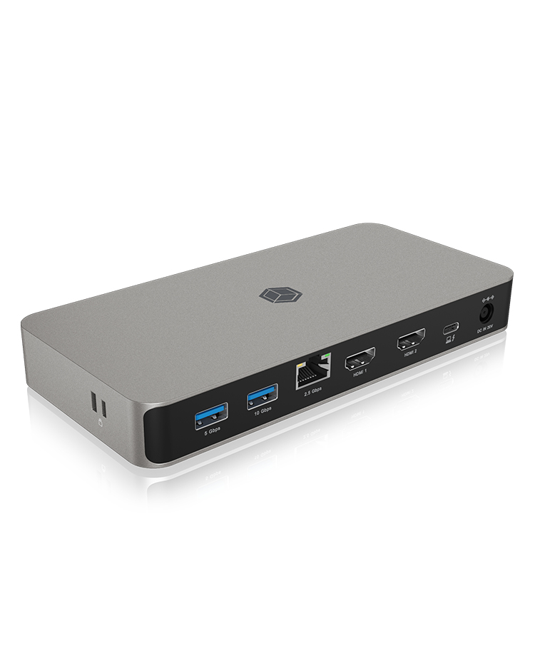ICY BOX IB-DK2880-C41 Bedraad USB4 Antraciet, Zwart - Afbeelding 2
