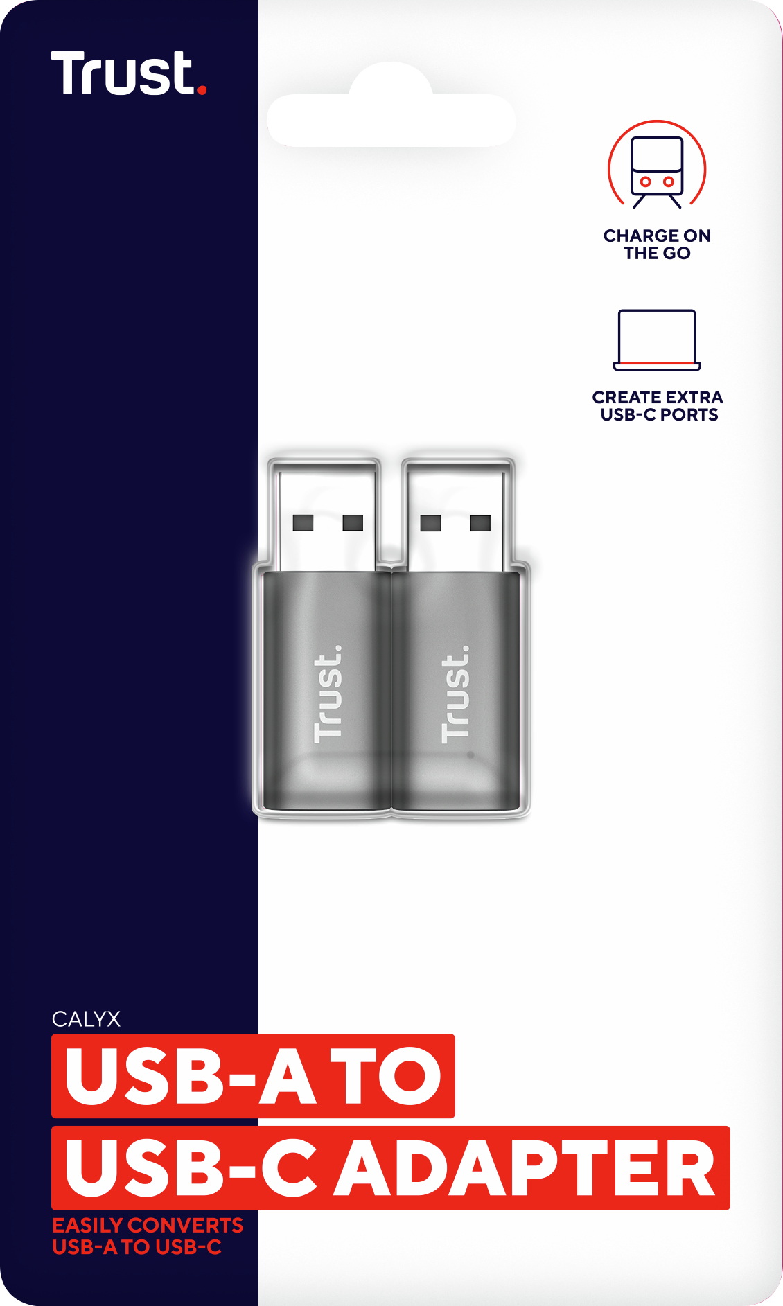Trust Calyx USB-C naar USB-A Adapter - USB adapterset – USB-C naar USB-A – Compact ontwerp – Grijs - Afbeelding 7