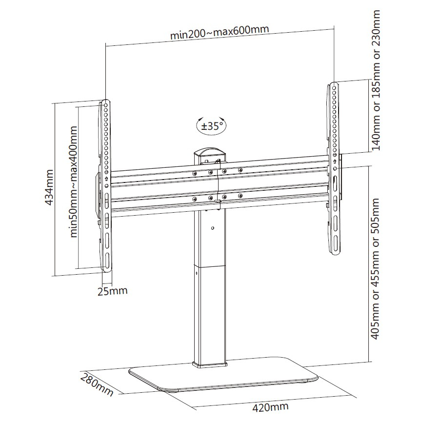Equip 37“-70” TV Bureaustandaard - Afbeelding 11