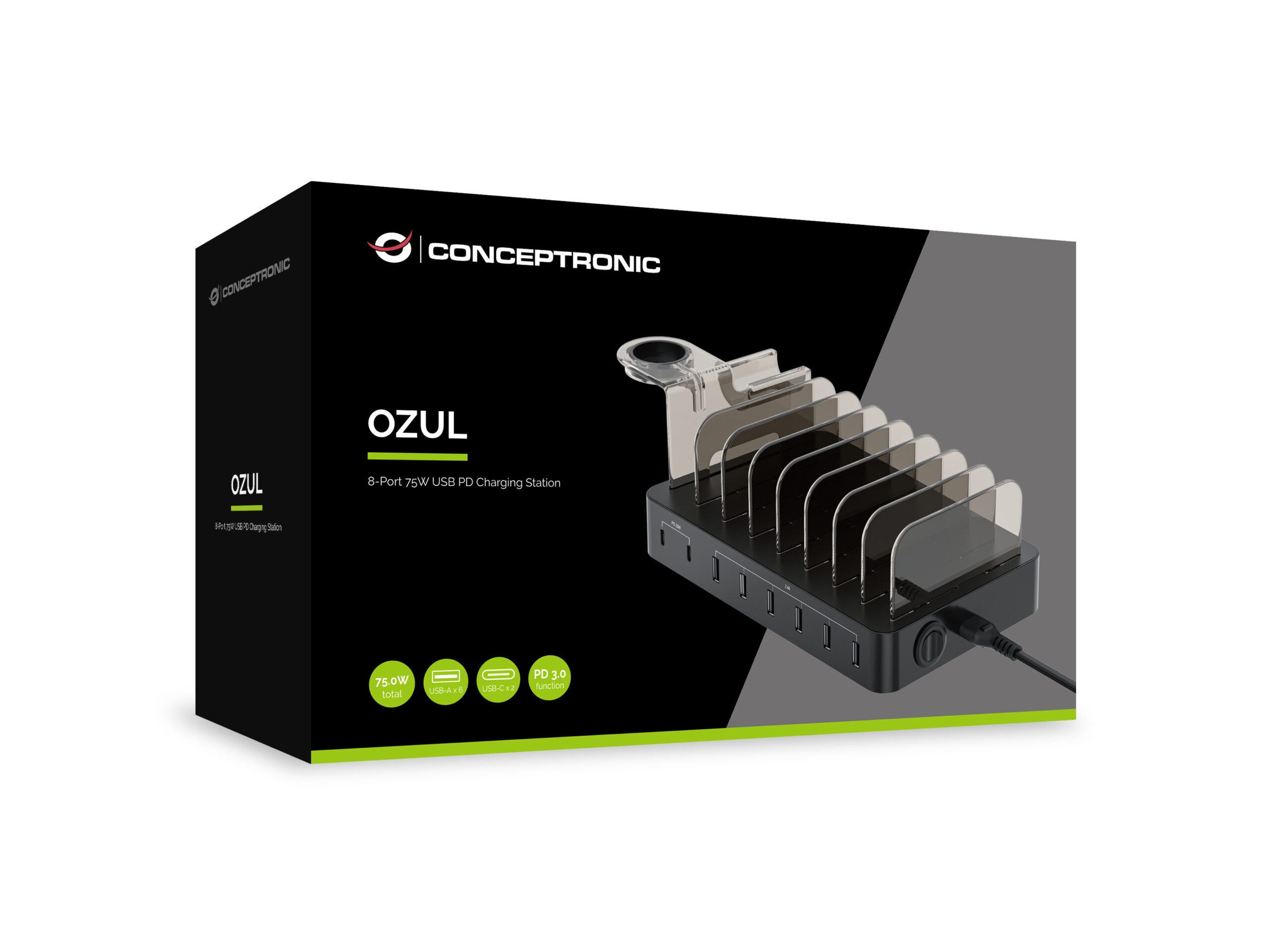 Conceptronic OZUL02B oplader voor mobiele apparatuur Universeel Zwart AC Binnen - Afbeelding 4