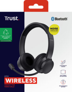 Trust Ayda Draadloze Headset - Bluetooth headset – USB-C aansluiting – Zwart - Afbeelding 9
