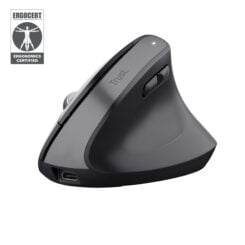Trust Bayo+ Ergonomische draadloze muis voor meerdere apparaten – ergonomische muis – draadloze muis – RF+ Bluetooth – Zwart