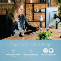 R-Go Tools Documenthouder R-Go Flex Read, ergonomisch, met soft foam polssteun, transparant acrylaat - Afbeelding 9