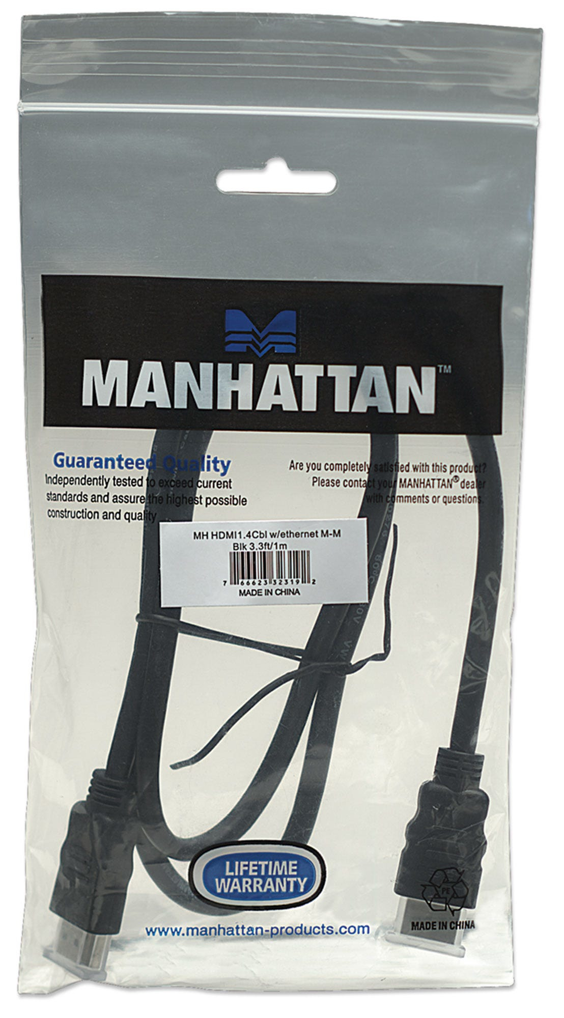 Manhattan 323192 HDMI kabel 1 m HDMI Type A (Standaard) Zwart - Afbeelding 5