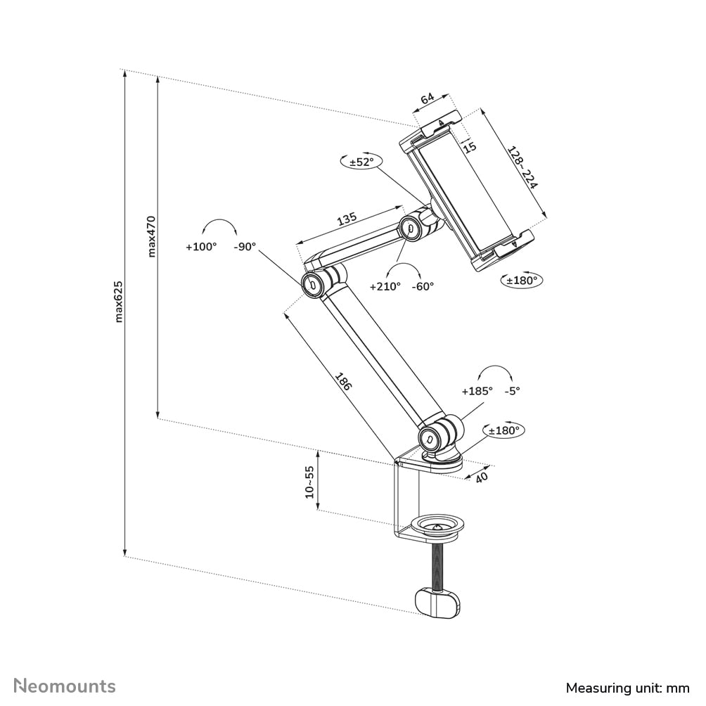 Neomounts DS15-545WH1 Tablet houder bureauklem 4.7-12.9" - universeel - full motion - Afbeelding 19