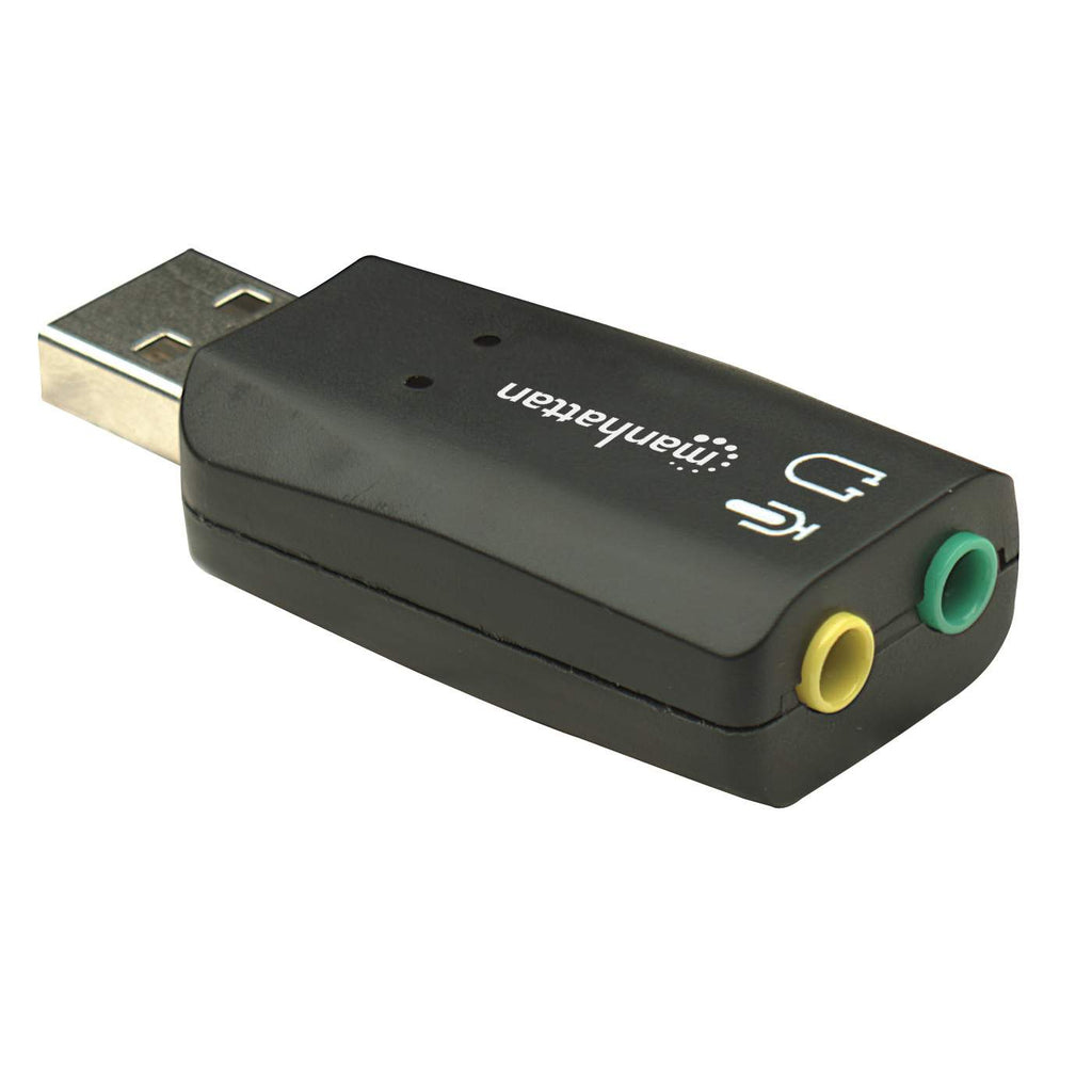 Manhattan USB-A geluidsadapter, USB-A naar 3,5 mm microfoon-in en audio-out, 480 Mbps (USB 2.0), ondersteunt 3D en virtueel 5.1 surround, zwart, 3 jaar garantie - Afbeelding 6