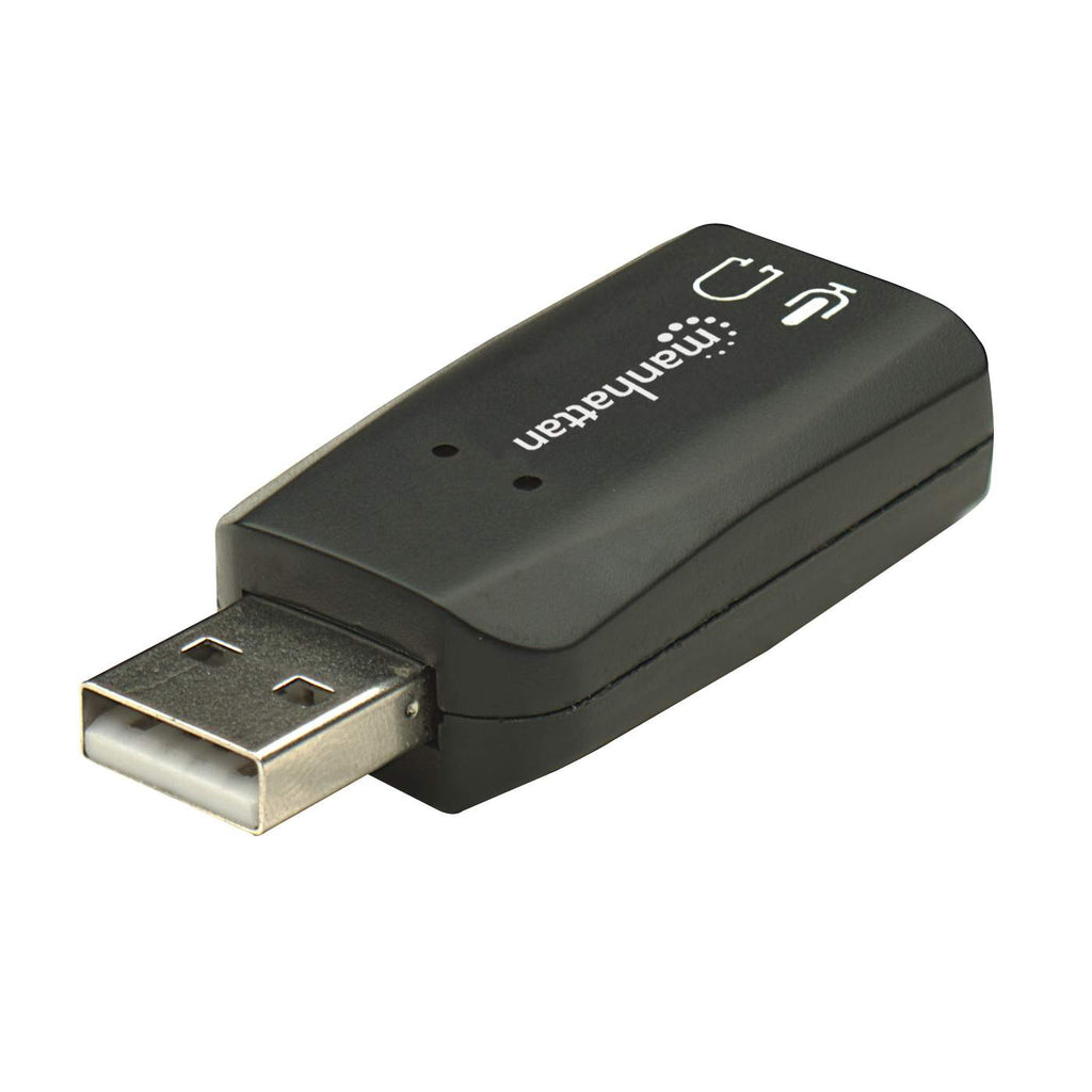 Manhattan USB-A geluidsadapter, USB-A naar 3,5 mm microfoon-in en audio-out, 480 Mbps (USB 2.0), ondersteunt 3D en virtueel 5.1 surround, zwart, 3 jaar garantie - Afbeelding 5