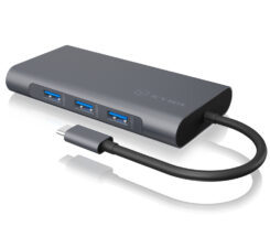 ICY BOX IB-DK4040-CPD Bedraad USB 3.2 Gen 1 (3.1 Gen 1) Type-C Antraciet, Zwart - Afbeelding 2