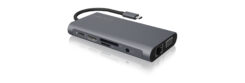 ICY BOX IB-DK4040-CPD Bedraad USB 3.2 Gen 1 (3.1 Gen 1) Type-C Antraciet, Zwart - Afbeelding 3