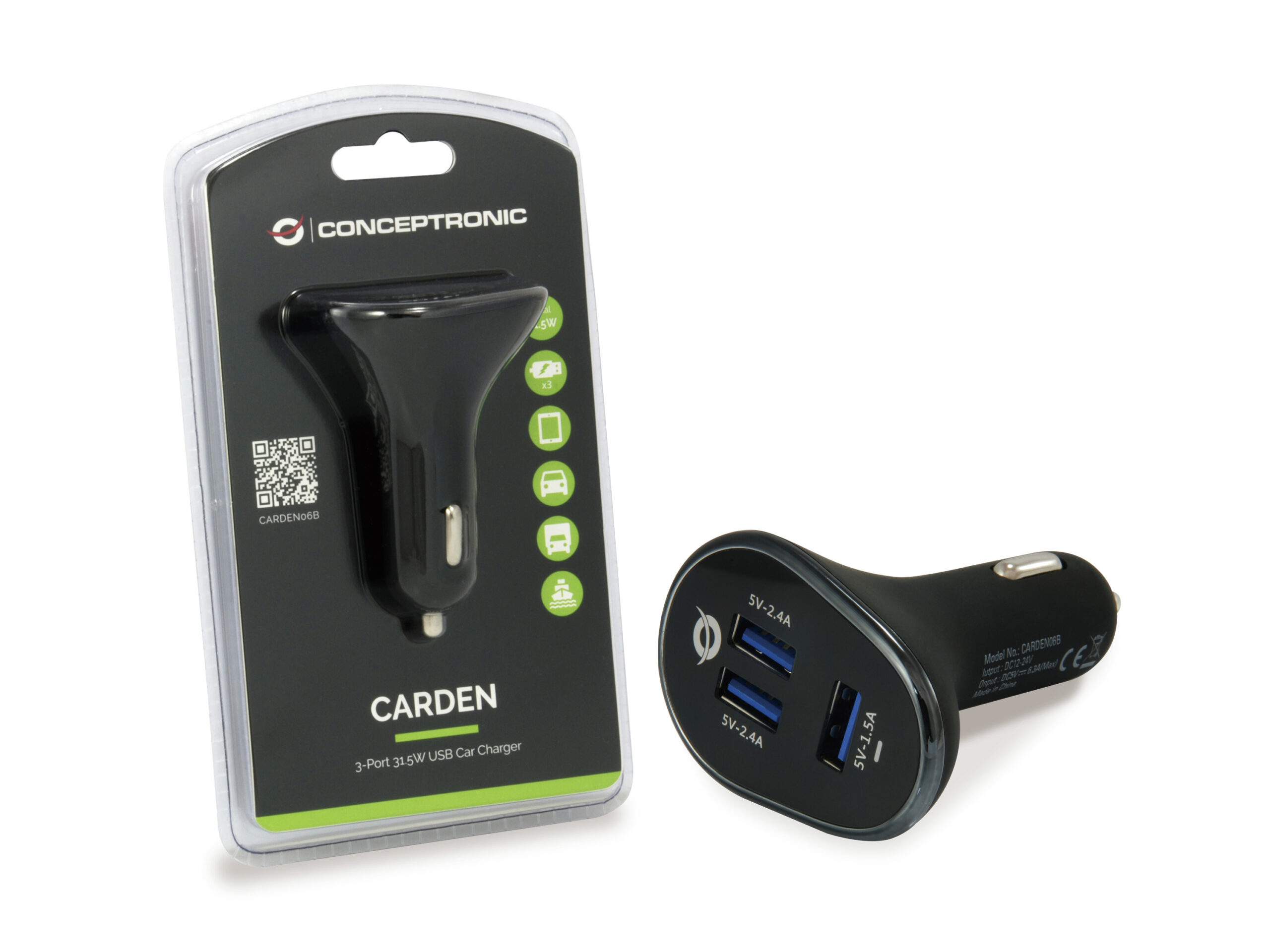 Conceptronic CARDEN06B oplader voor mobiele apparatuur Universeel Zwart Sigarettenaansteker Auto - Afbeelding 6