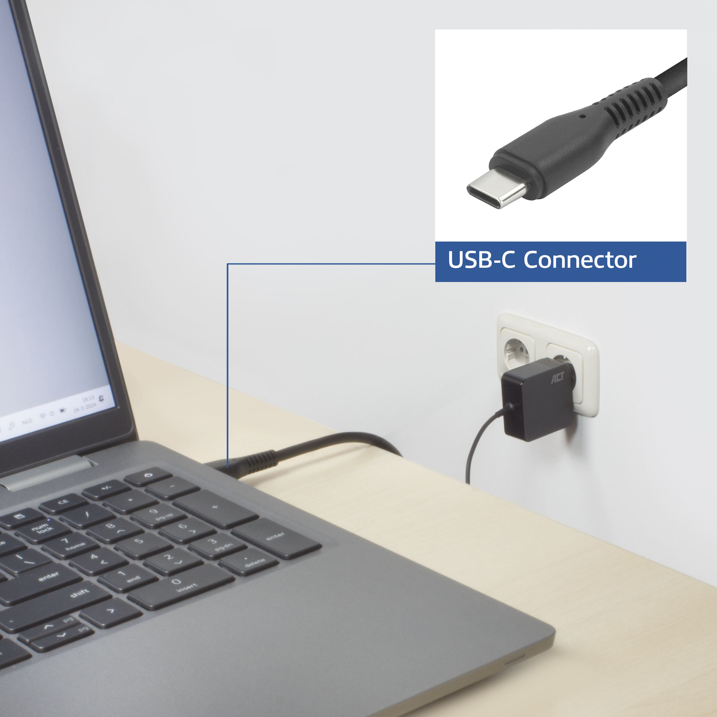 ACT USB-C laptoplader 65W met Power Delivery-profielen, 2 meter - Afbeelding 6