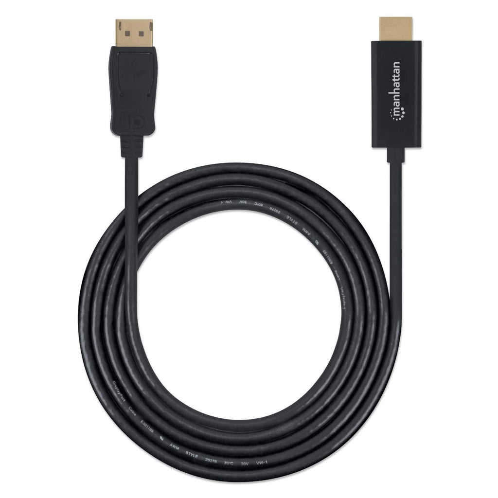 Manhattan DisplayPort 1.1 naar HDMI kabel, 1080p@60Hz, 1 m, mannelijk naar mannelijk, met vergrendeling, niet bi-directioneel, zwart, 3 jaar garantie - Afbeelding 6