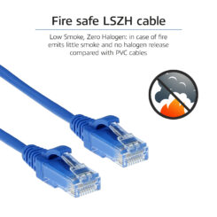 ACT Blauwe 5 meter LSZH U/UTP CAT6 datacenter slimline patchkabel snagless met RJ45 connectoren - Afbeelding 8