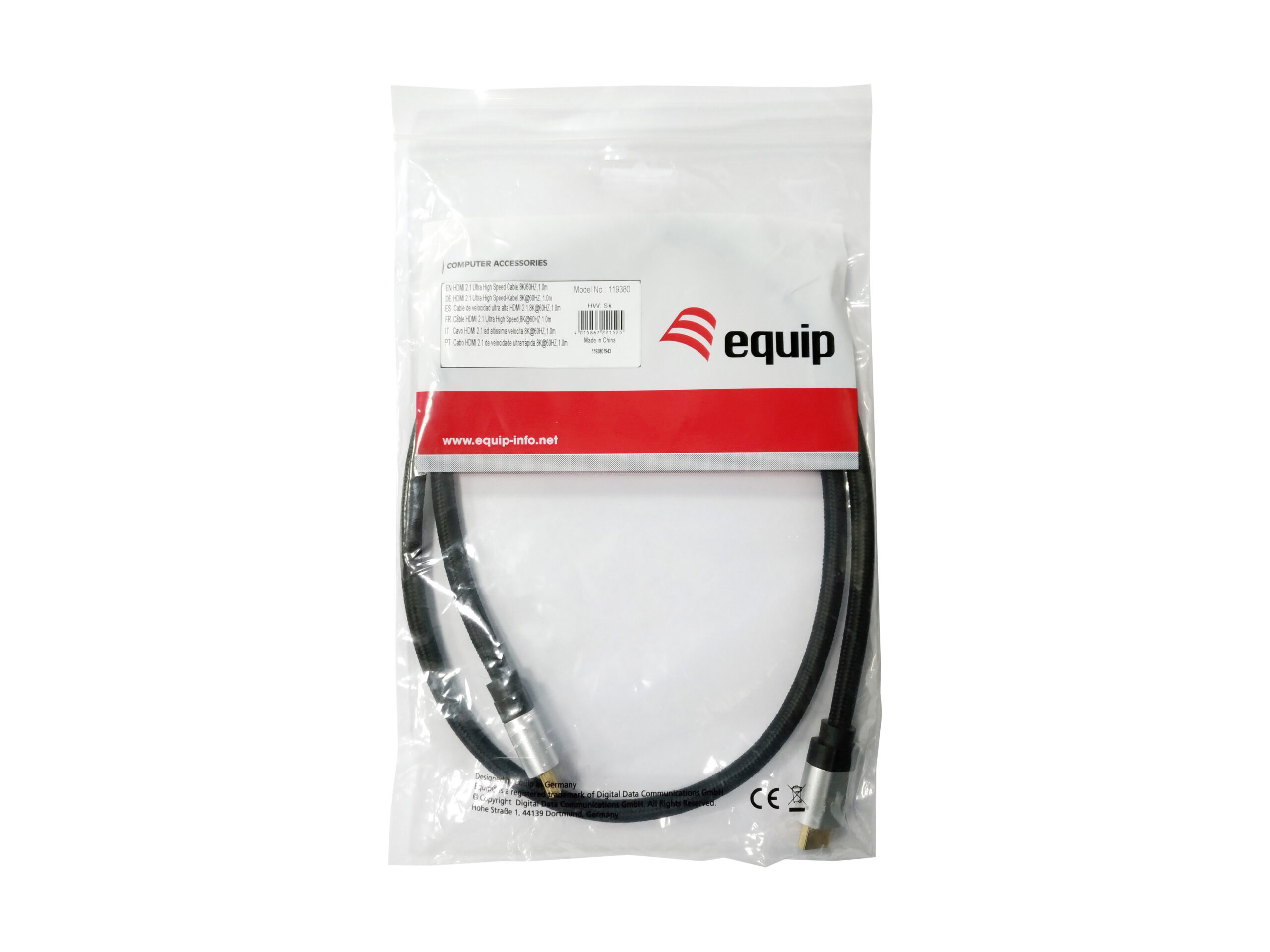 Equip 119380 HDMI 2.1 Premium Ultra High Speed kabel, 1,0 m, 8K/60Hz, 4K/120Hz - Afbeelding 4