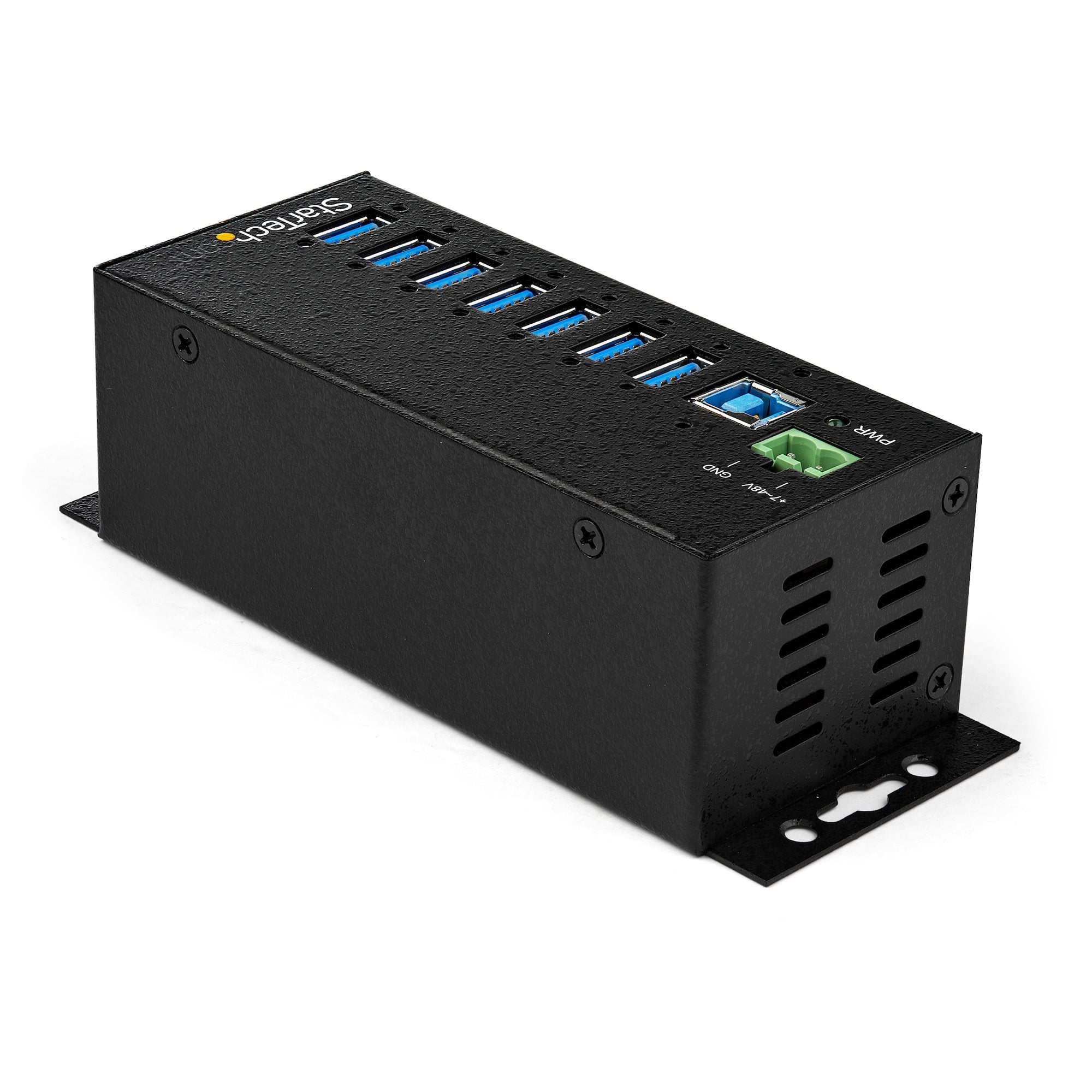 StarTech.com 7-Port USB 3.0 Hub met Power Adapter - Metalen Industriële USB-A Hub met ESD & 350W Overspanningsbeveiliging - Din Rail/Wand/Bureau Monteerbaar - High Speed USB 3.2 Gen 1 (5Gbps) Hub - Afbeelding 3
