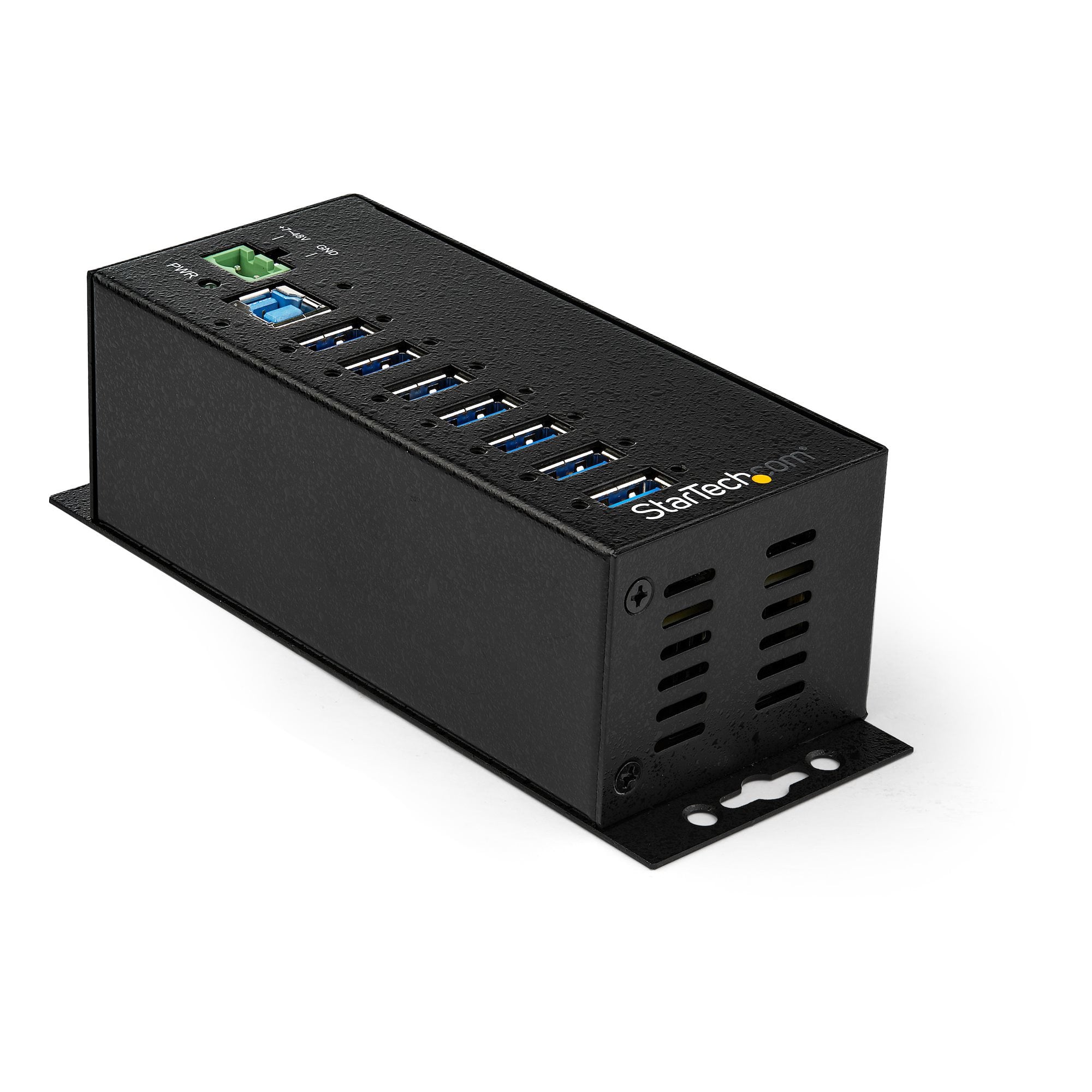 StarTech.com 7-Port USB 3.0 Hub met Power Adapter - Metalen Industriële USB-A Hub met ESD & 350W Overspanningsbeveiliging - Din Rail/Wand/Bureau Monteerbaar - High Speed USB 3.2 Gen 1 (5Gbps) Hub - Afbeelding 2