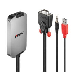 Lindy 38296 video kabel adapter Zwart, Wit