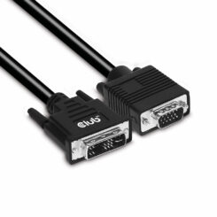 CLUB3D DVI-A TO VGA CABLE M/M 3m/ 9.8ft 28 AWG Zwart