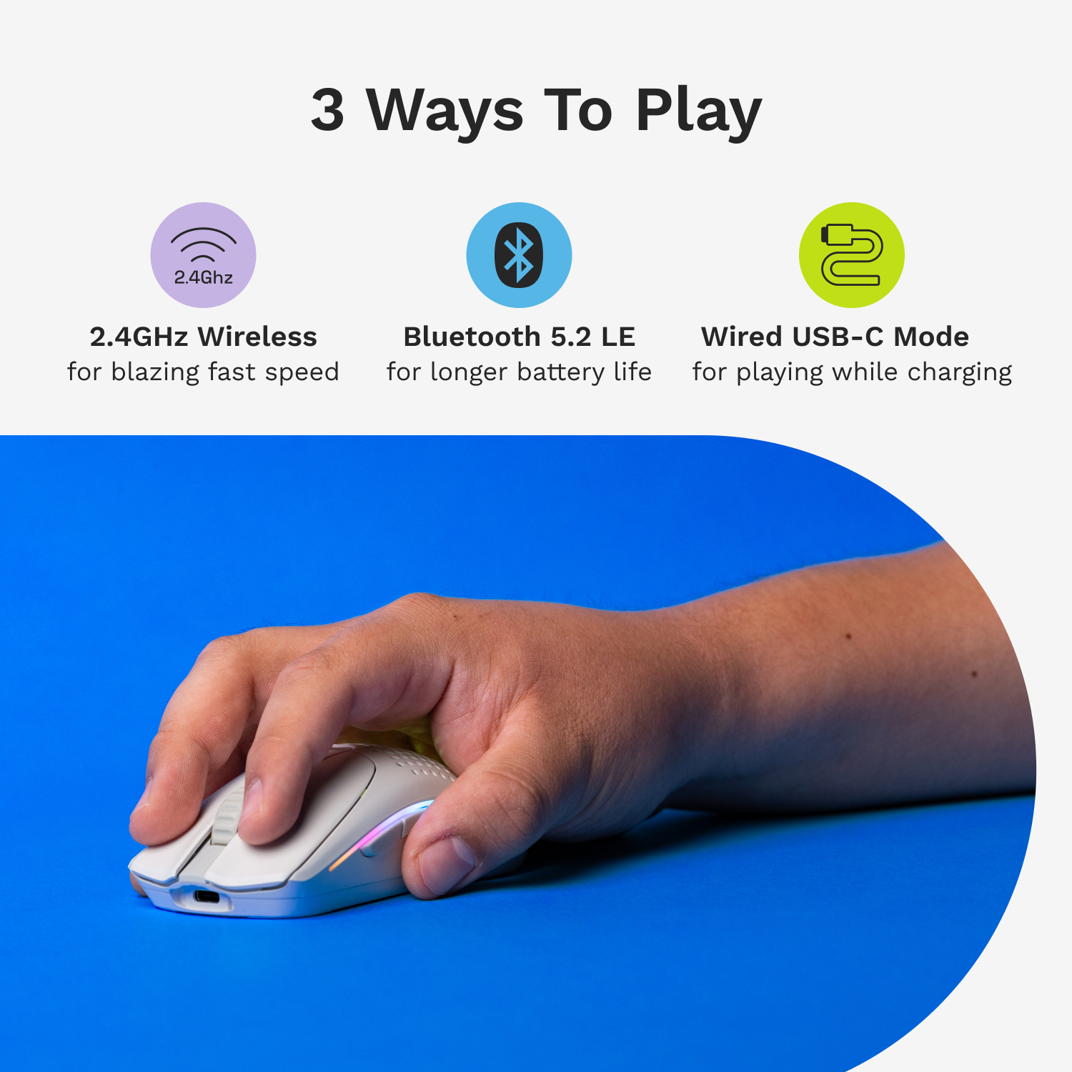 Glorious Gaming Model O 2 Mini Wireless muis Gamen Rechtshandig RF-draadloos + Bluetooth Optisch 26000 DPI - Afbeelding 18