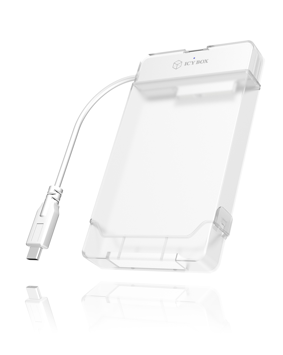 ICY BOX IB-AC703-C HDD-/SSD-behuizing Doorschijnend, Wit 2.5"