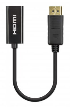 Manhattan DisplayPort 1.2 naar HDMI actieve adapter, 4K@60Hz, 15 cm, mannelijk naar vrouwelijk, met vergrendeling, niet bi-directioneel, zwart, 3 jaar garantie, equivalent aan DP2HD4K60S - Afbeelding 5