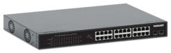 Intellinet 24-poorts Gigabit Ethernet PoE+ netwerk switch, 24x RJ45 10/100/1000 Mbps, 2x SFP-uplink, IEEE 802.3at/af conform, PoE-budget 370 W, endspan, 19" rackmontage, metalen behuizing, 3 jaar garantie - Afbeelding 3