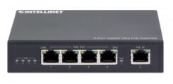 Intellinet 4-poorts Gigabit Ultra PoE-extender, verlengt PoE-bereik met 100 m, PoE-budget 90W, 4x PSE-poorten tot 30W, IEEE 802.3bt/at/af conform, metalen behuizing, geschikt voor netwerkuitbreiding, Power Over Ethernet, 3 jaar garantie - Afbeelding 4