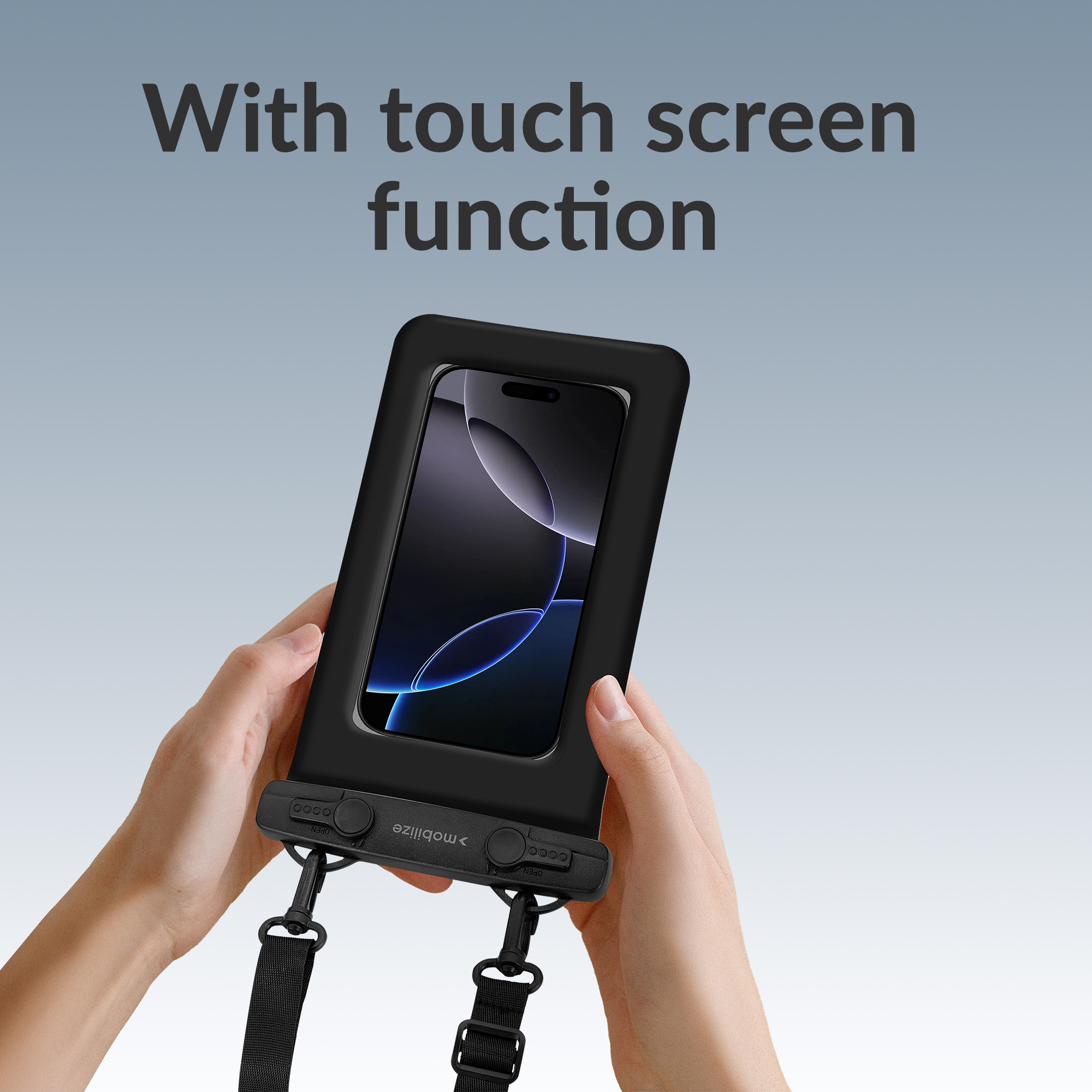 Mobilize Universal Waterproof Floating Bag IP68 incl. Lanyard Black - Afbeelding 3