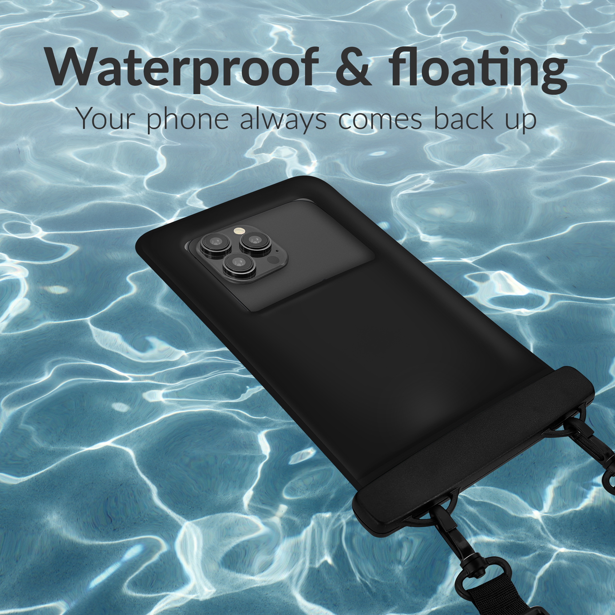 Mobilize Universal Waterproof Floating Bag IP68 incl. Lanyard Black - Afbeelding 4