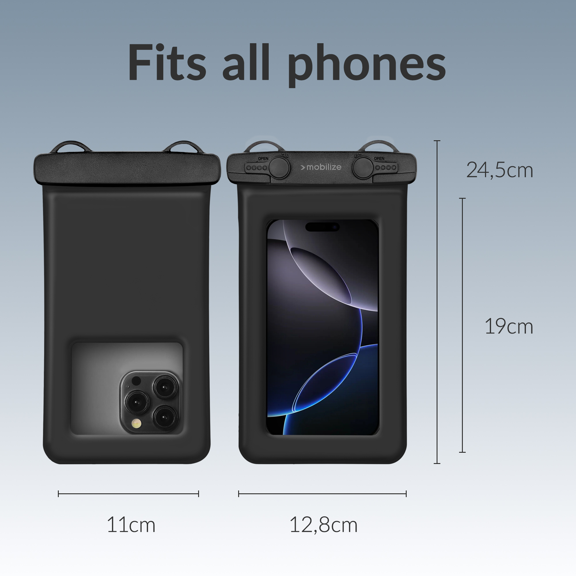 Mobilize Universal Waterproof Floating Bag IP68 incl. Lanyard Black - Afbeelding 5