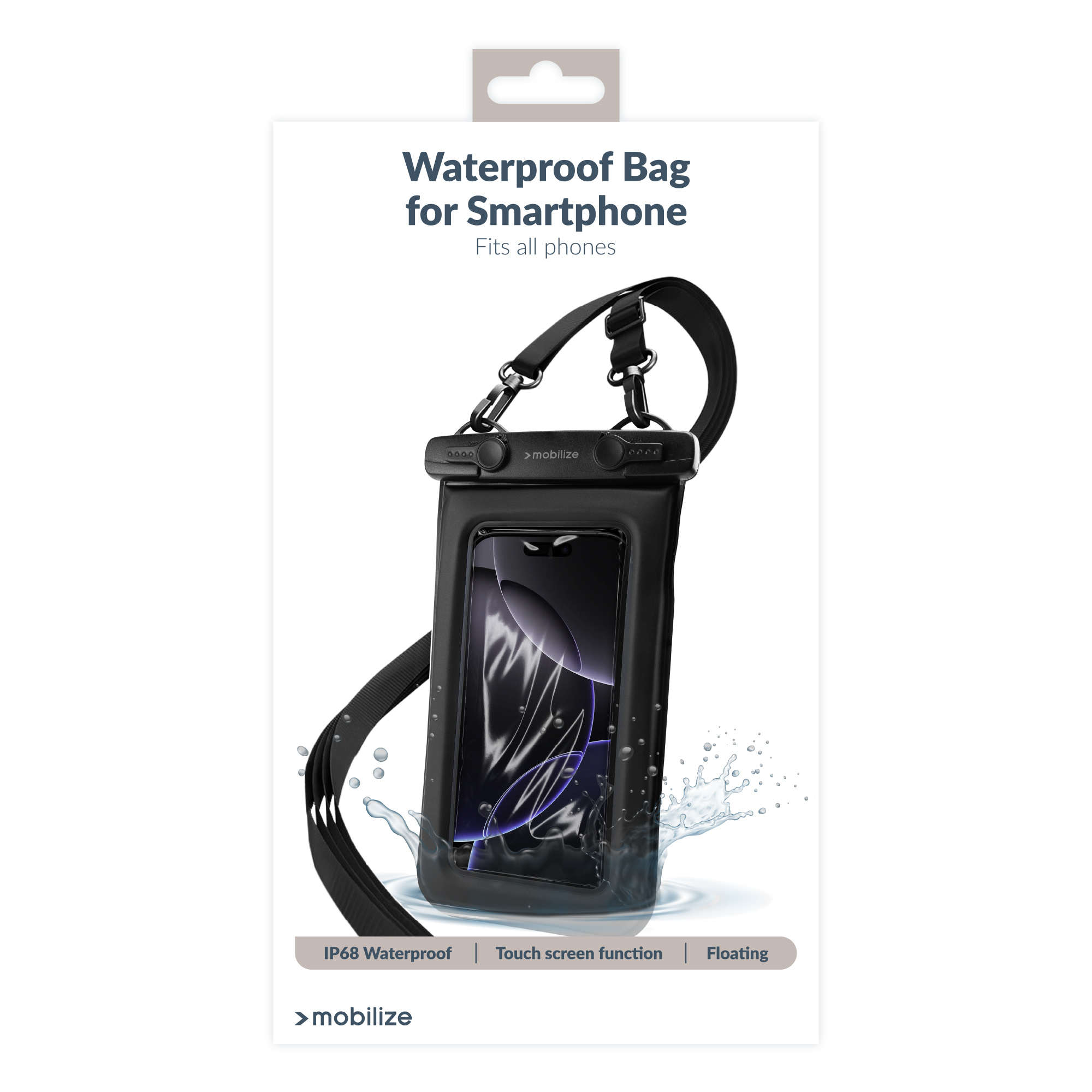 Mobilize Universal Waterproof Floating Bag IP68 incl. Lanyard Black - Afbeelding 6