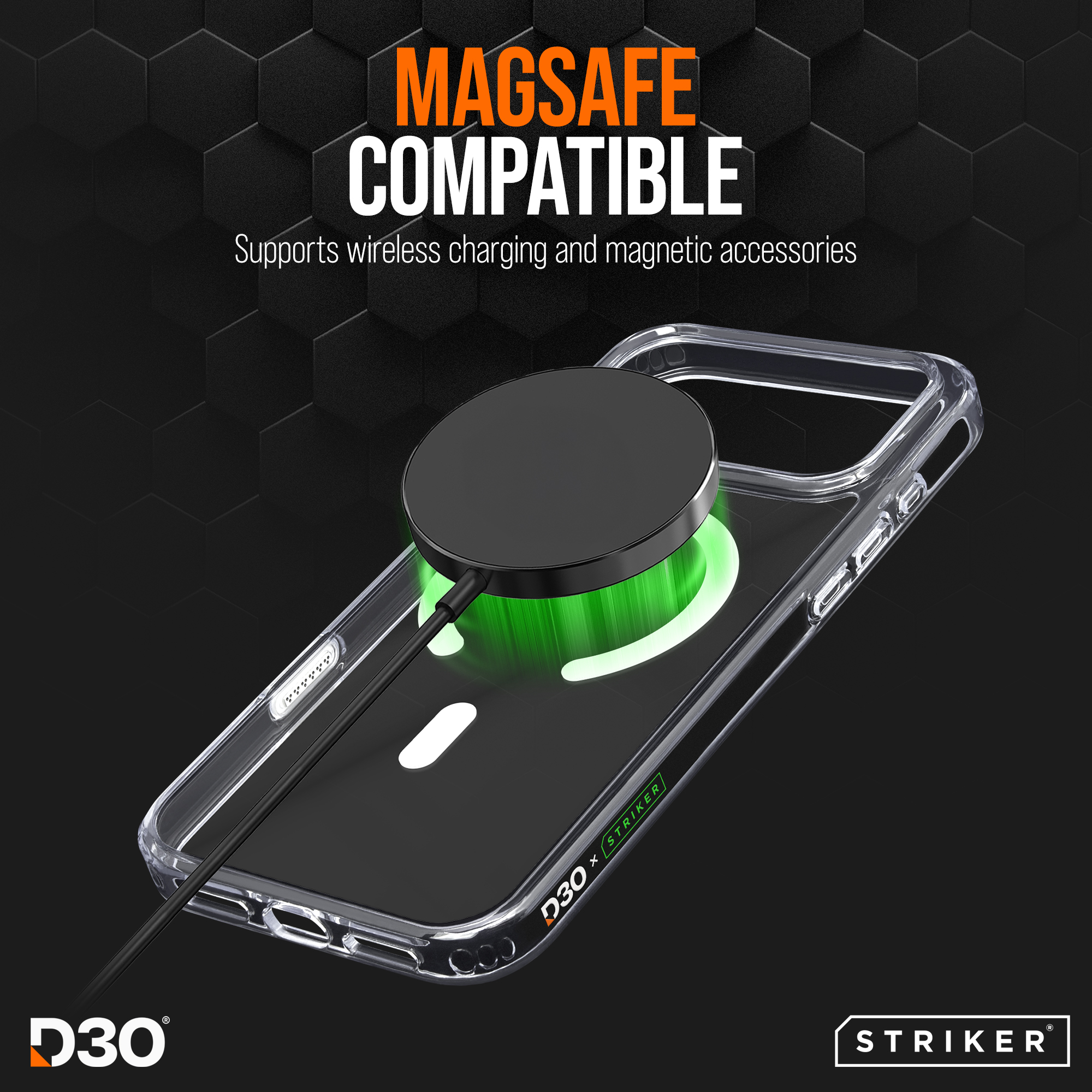 Striker X-Core - D3O Xtreme Impact Mag Case PRO - Clear - Apple iPhone 17 Pro