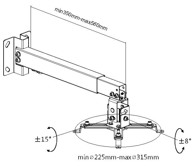 Equip Projector Plafond Wandbevestigingsbeugel, Wit - Afbeelding 5