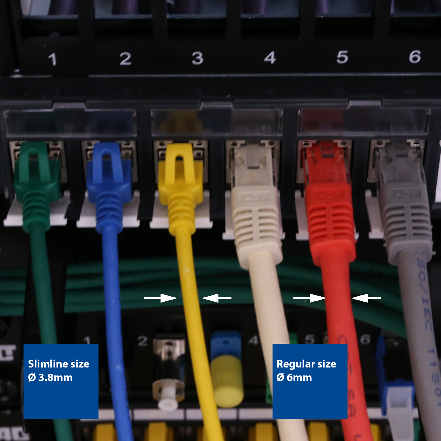 ACT Zwarte 0,5 meter LSZH U/FTP CAT6A datacenter slimline patchkabel snagless met RJ45 connectoren - Afbeelding 9