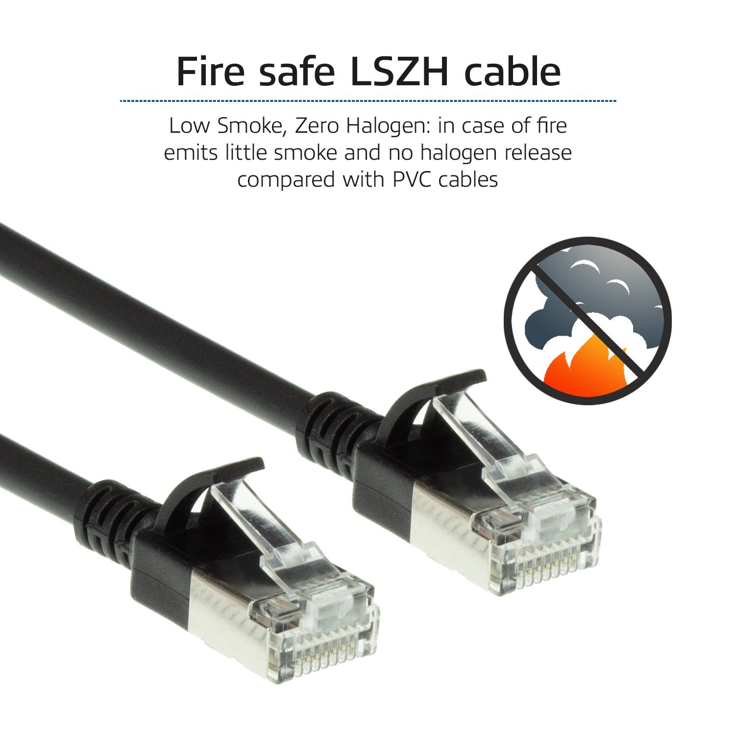 ACT Zwarte 0,5 meter LSZH U/FTP CAT6A datacenter slimline patchkabel snagless met RJ45 connectoren - Afbeelding 8