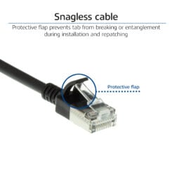 ACT Zwarte 0,5 meter LSZH U/FTP CAT6A datacenter slimline patchkabel snagless met RJ45 connectoren - Afbeelding 6