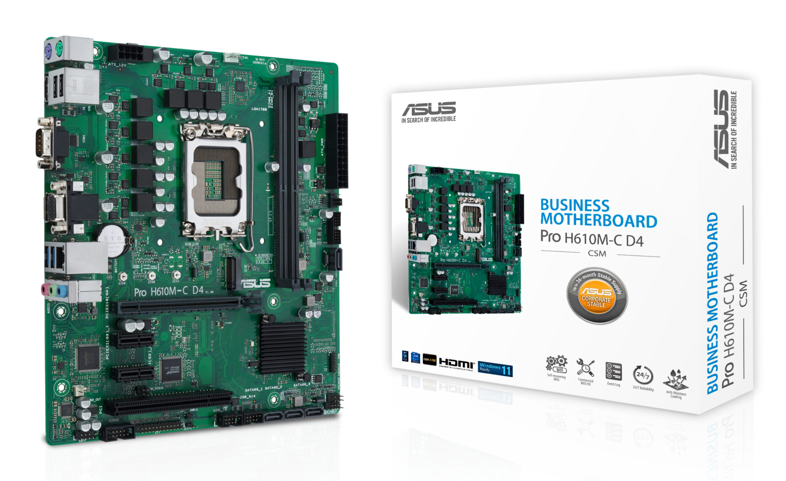 ASUS PRO H610M-C D4-CSM Intel H610 LGA 1700 micro ATX - Afbeelding 2