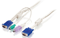 LevelOne ACC-2103 toetsenbord-video-muis (kvm) kabel Wit 5 m