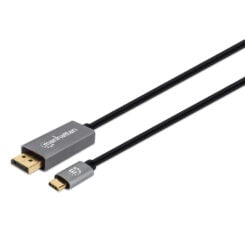 Manhattan USB-C naar DisplayPort 1.4 kabel, 8K@60Hz, 2 m, mannelijk naar mannelijk, niet bi-directioneel, zwart, 3 jaar garantie, equivalent aan CDP2DP146B - Afbeelding 2