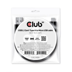 CLUB3D USB 3.2 Gen1 Type-A to Micro USB Cable M/M 1m /3.28ft - Afbeelding 3