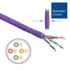 ACT Cat 6 U/UTP massieve installatiekabel zonder adersplitter, LSZH, CPR euroclass DCA, 24AWG, violet 305m - Afbeelding 6