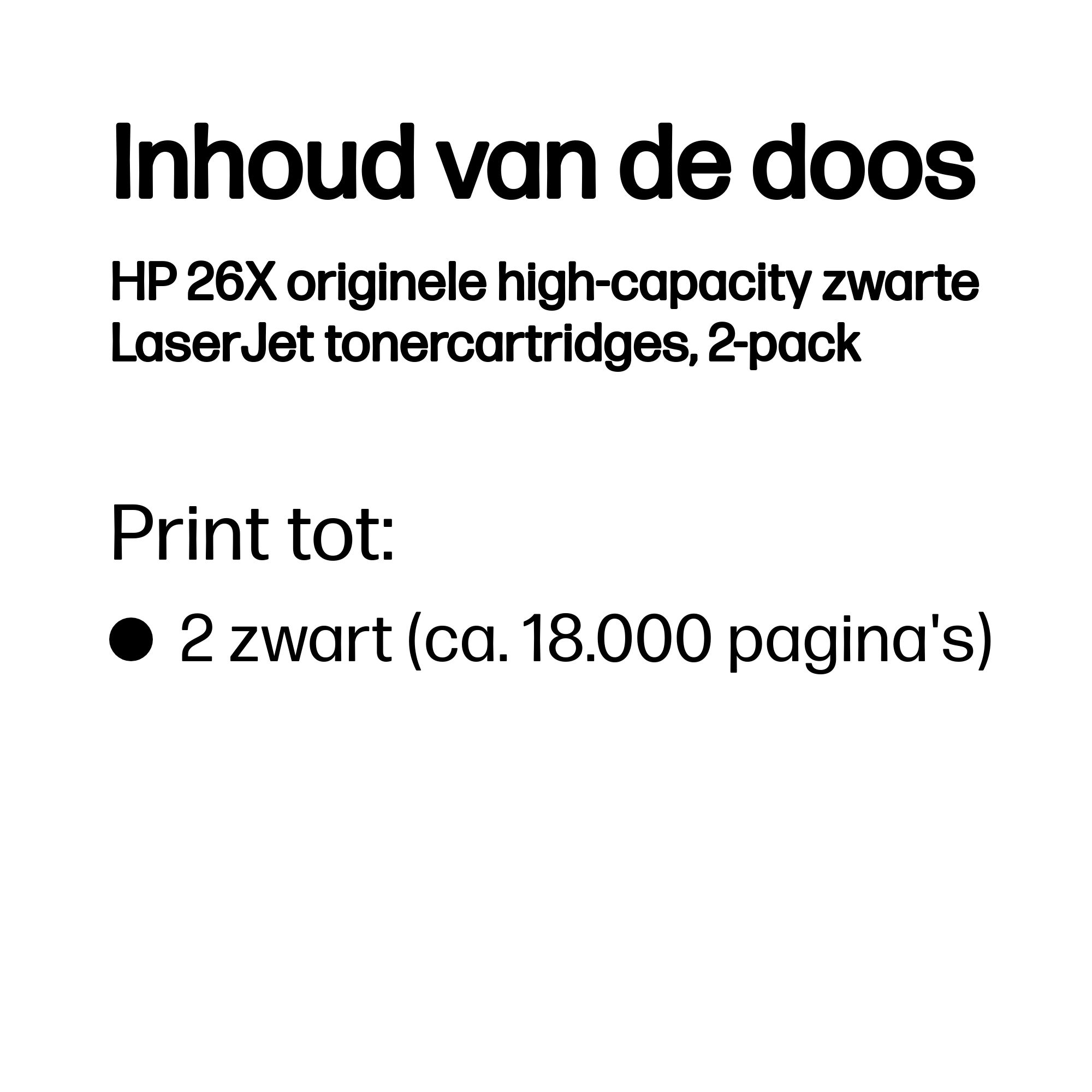 HP 26X originele high-capacity zwarte LaserJet tonercartridges, 2-pack - Afbeelding 4
