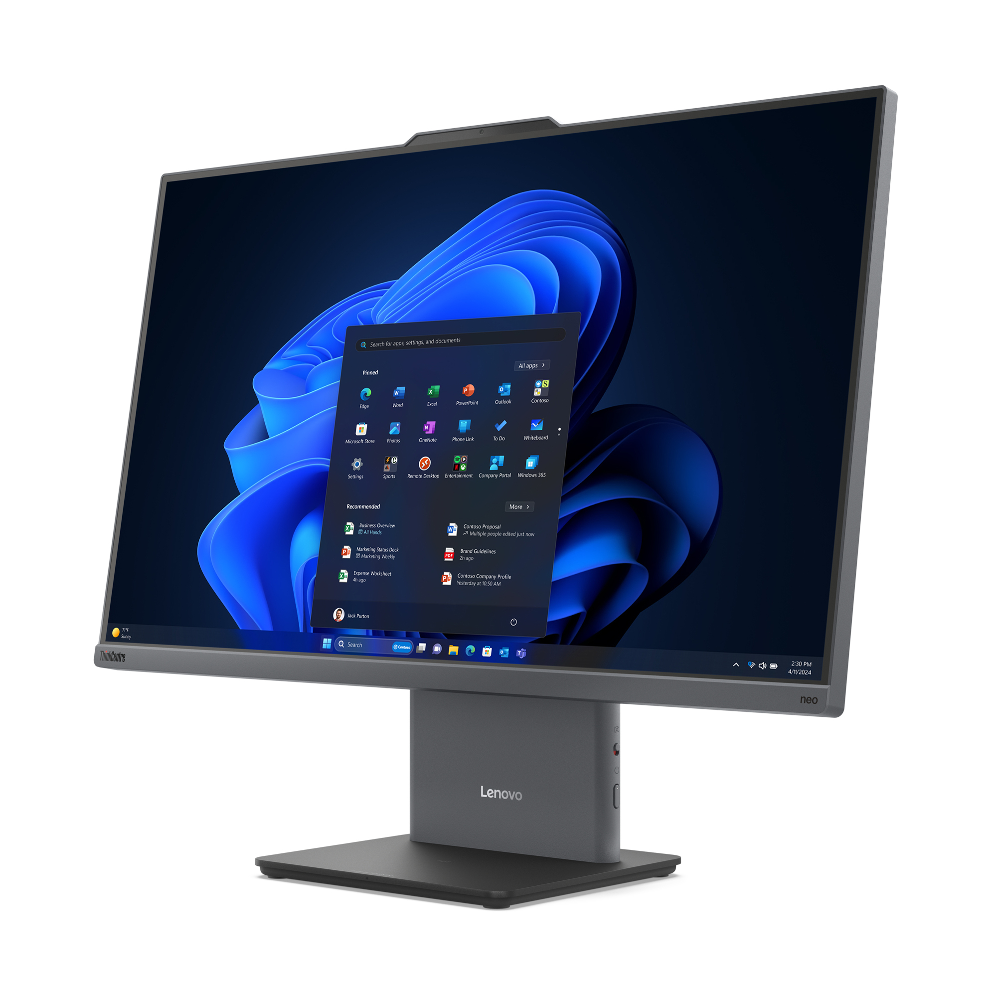 Lenovo ThinkCentre neo 50a 27 Gen 5 Intel® Core™ i5 i5-13420H 68,6 cm (27") 1920 x 1080 Pixels Alles-in-één-pc 16 GB DDR5-SDRAM 512 GB SSD Windows 11 Pro Wi-Fi 6 (802.11ax) Grijs - Afbeelding 3