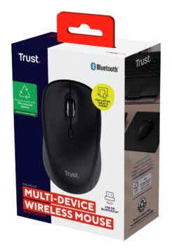 Trust Yvi+ Multi-device Draadloze Muis - RF en Bluetooth muis – Compact ontwerp – 1600 DPI – Zwart - Afbeelding 6