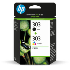 HP 303 originele zwarte/drie-kleuren inktcartridges, 2-pack