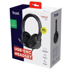 Trust Ayda Max USB-C Headset - USB headset voor kantoor en calls – USB-C en USB-A aansluiting – Opklapbare microfoon – Zwart - Afbeelding 8