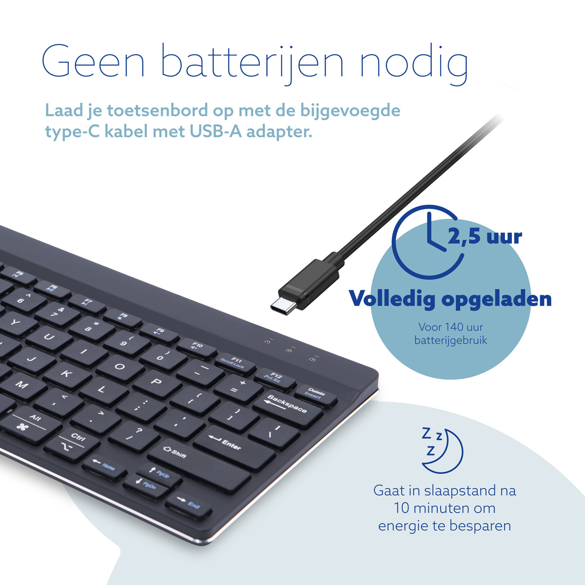 R-Go Tools Ergonomisch toetsenbord R-Go Compact Break, compact toetsenbord met pauzesoftware, QWERTY (US), Bluetooth, zwart - Afbeelding 12