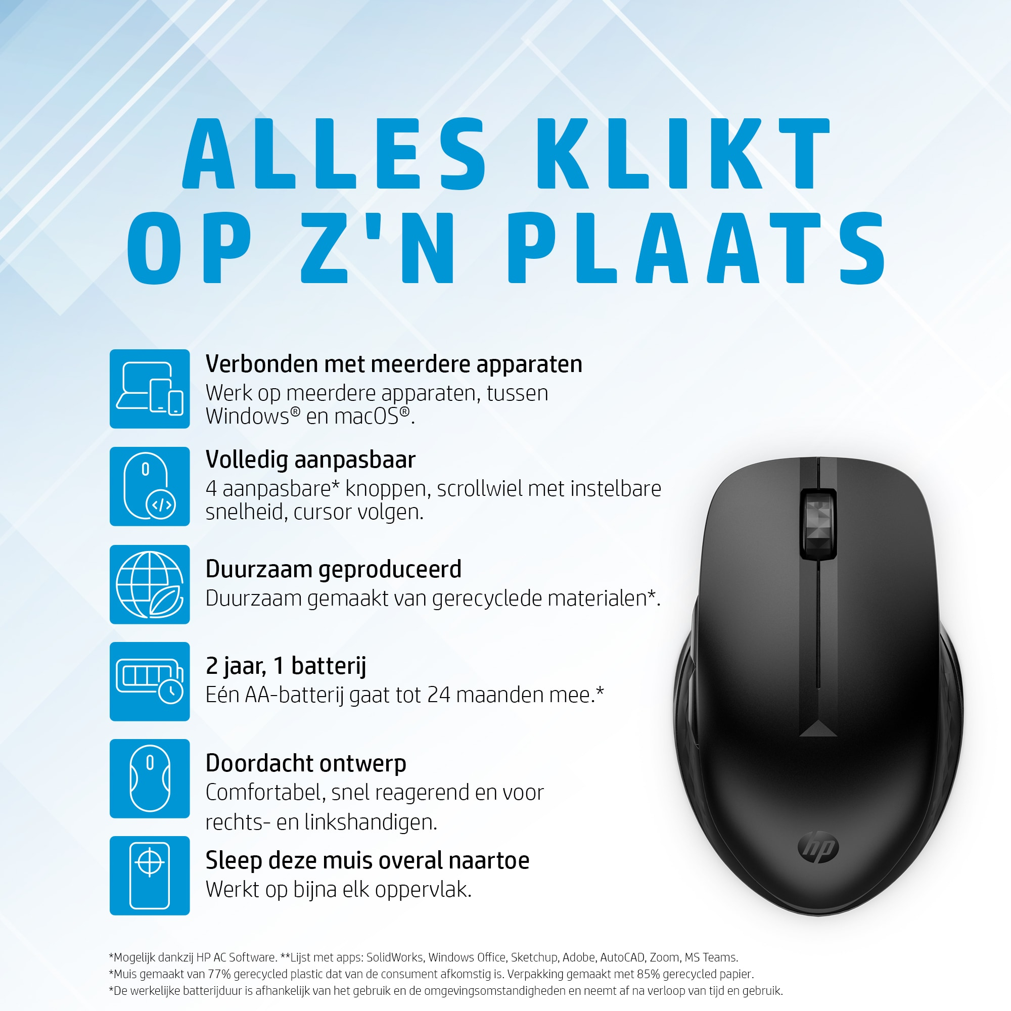 HP 435 Multi-Device draadloze muis - Afbeelding 7
